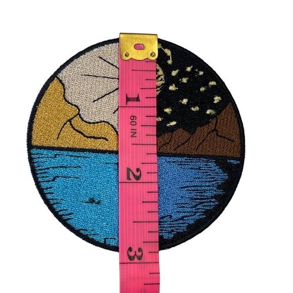 Day Night Explore Outdoor Ocean Mountains Sea Lake Embroidered Patch - Picture 2 of 3